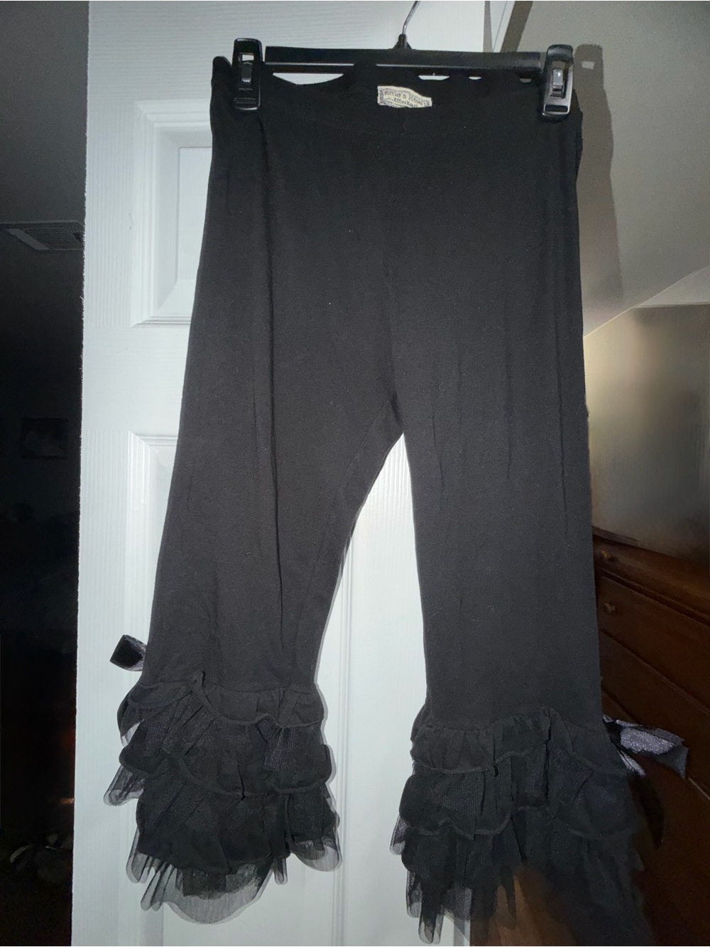 Effie's Heart Black Ruffle Hem Leggings